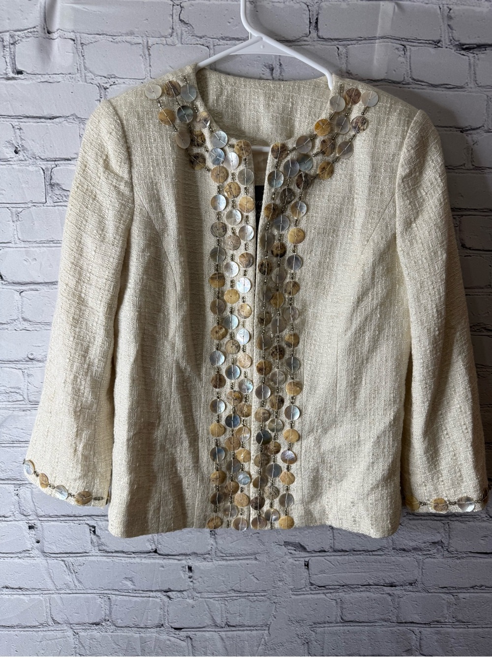 Anthracite by muse  Embellished Women's Jacket - Elegant Sequin Trim size 4
